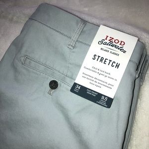 Izod Saltwater flatfront khaki shorts - mens 34” - NWT